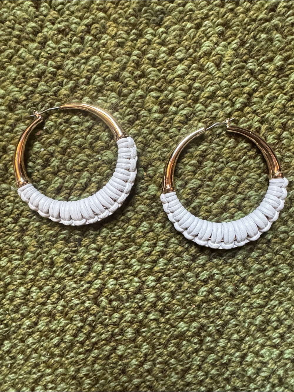 Kate Spade Boho Leather Braided Gold Hoops